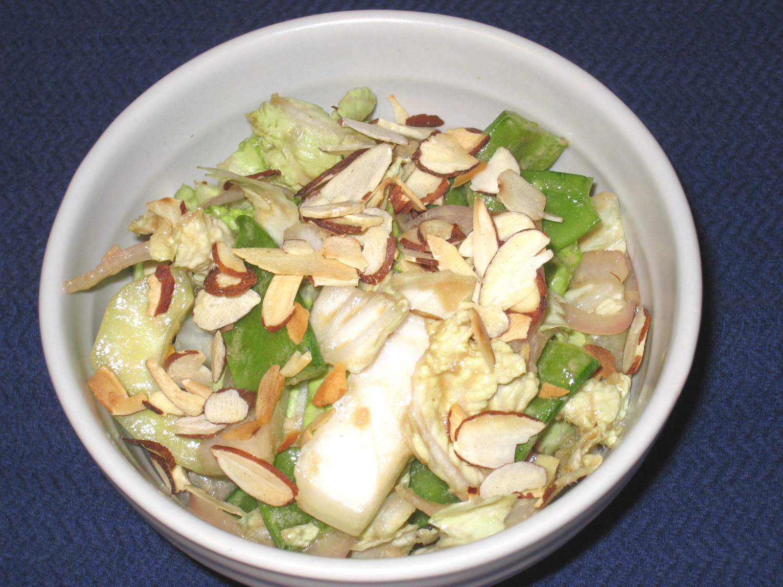 Cooking without a Net Napa Cabbage Salad with Snow Peas and Toasted