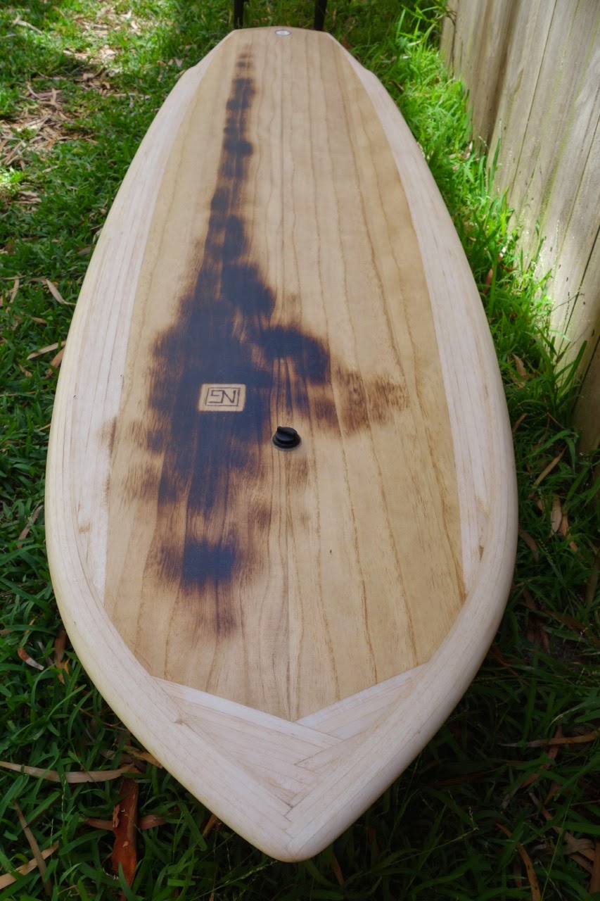 Wooden Surfboards Nathan's hollow wooden Bonza