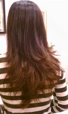 Step Cut Hairstyle For Straight Hair Back View Nail Art And