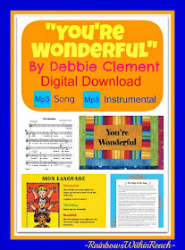 "You're Wonderful" Zipped File with 2 Mp3s: sung and instrumental