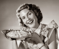 retro housewife with pie