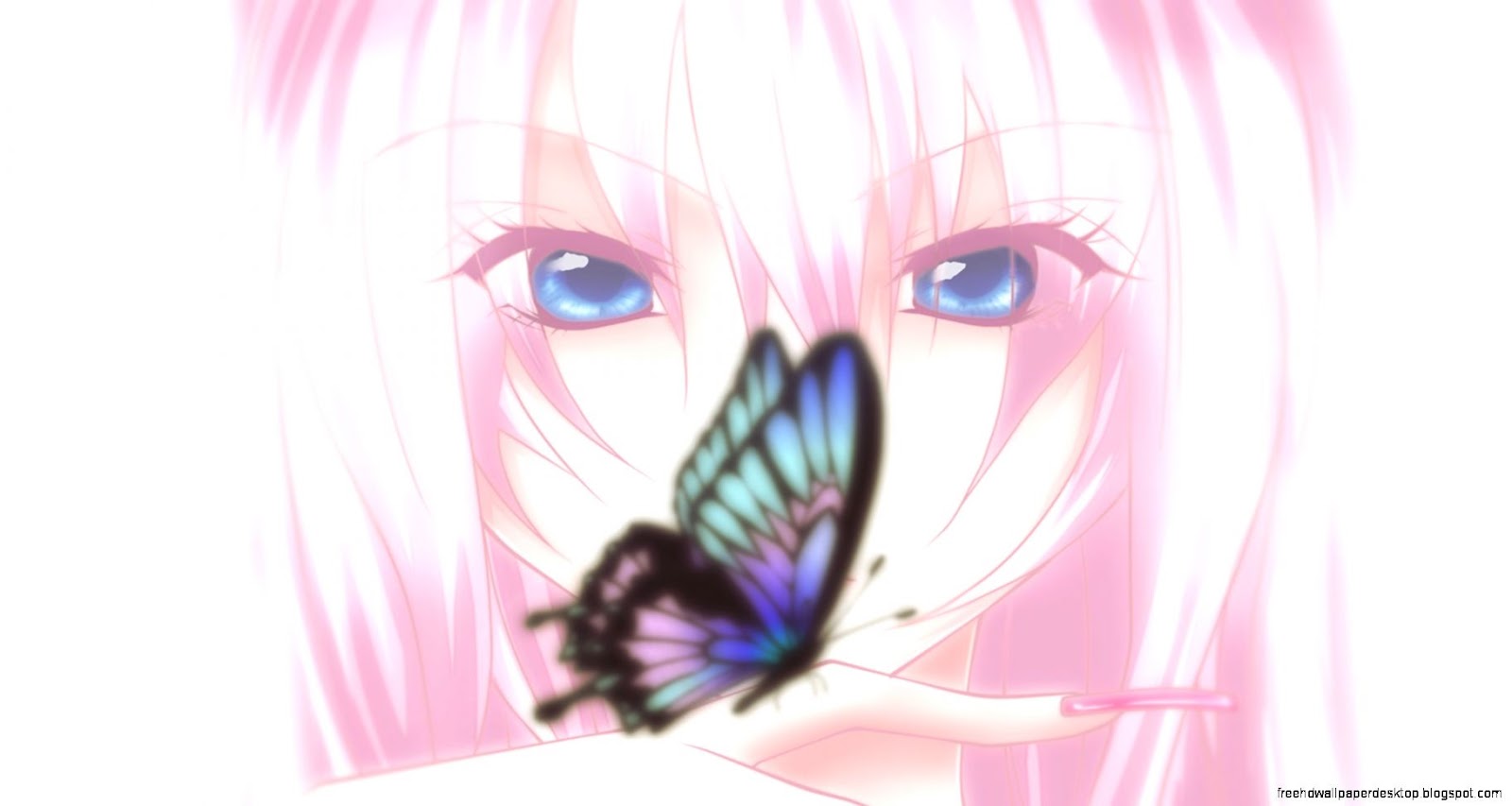 Pink Hair Anime Girl with Blue Eyes Pink Hair Anime Girl with Blue Eyes