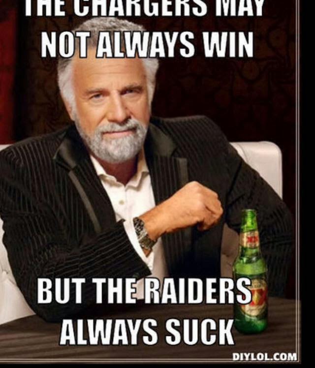 the chargers may not always win but the raiders always suck