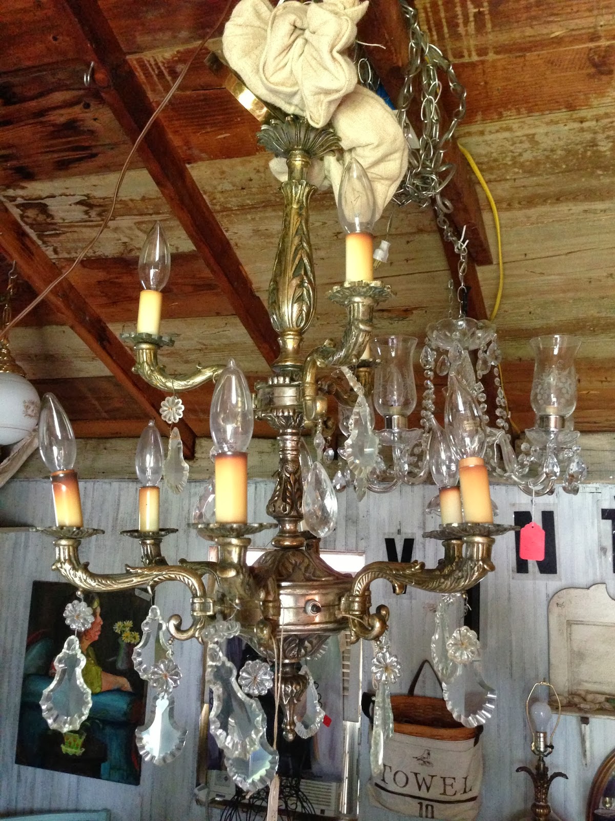 Red Shed French Antiques, European Flea Market Tours Chandeliers and