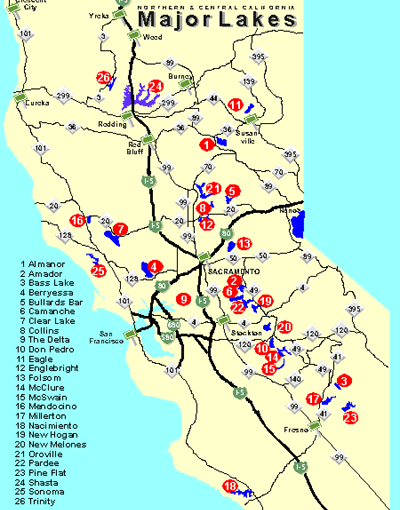 California Map Lakes