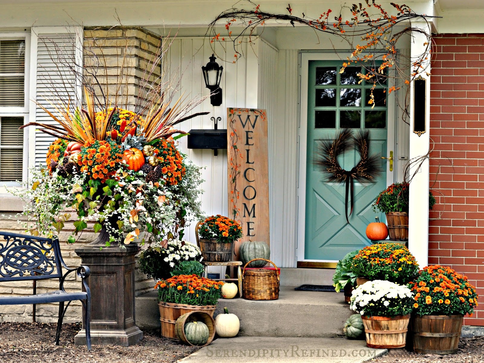 serendipity refined blog fall harvest porch decor with reclaimed wood sign serendipity refined blog fall harvest porch decor with reclaimed wood sign