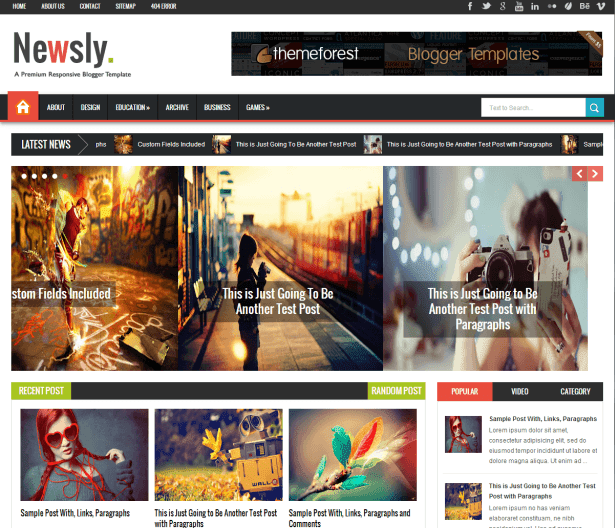 Newsly - Responsive Multipurpose Blogger Template Newsly - Responsive Blogger Template