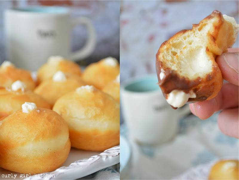 Curly Girl Kitchen Salted Caramel Cream Cheese Filled Doughnuts with