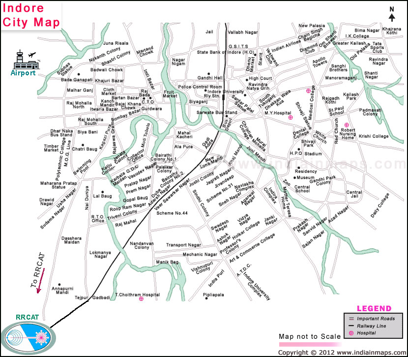 Indore City Road Map India In Maps: Indore City Map
