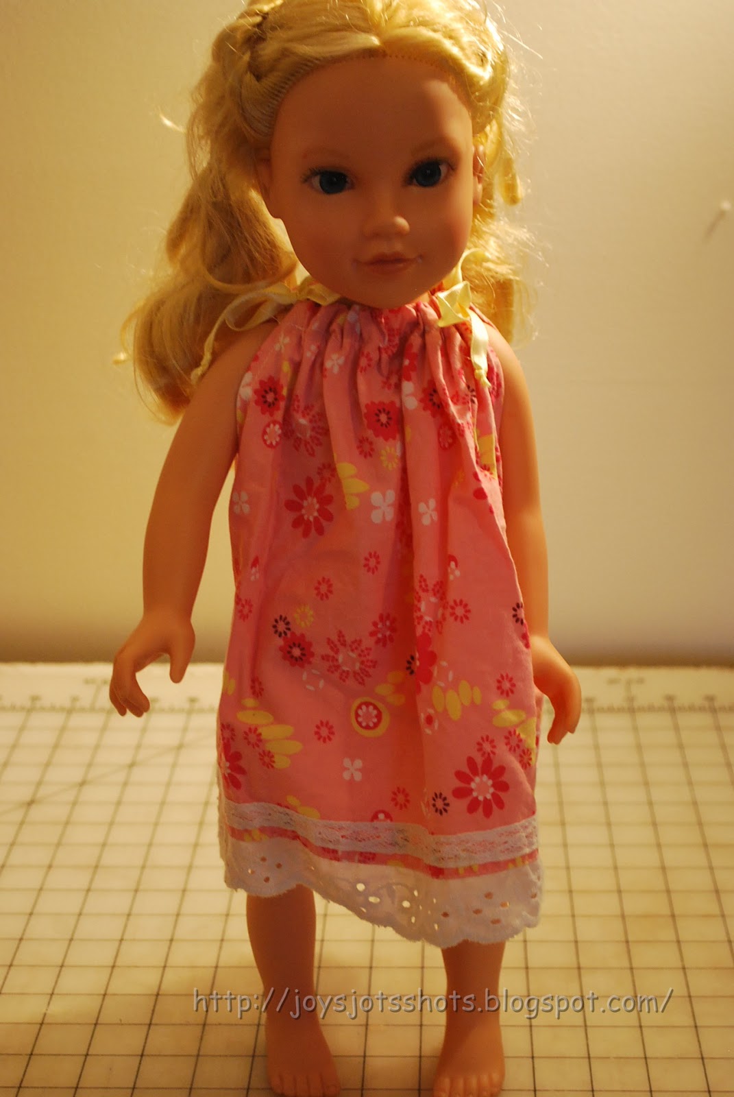 Joy's Jots, Shots & Whatnots Doll Pillow Case Dress from Skirt