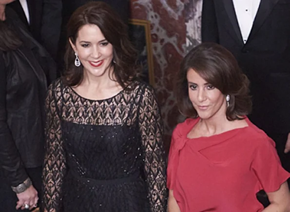  Crown Princess Mary of Denmark and Princess Marie attended the concert and dinner at Fredensborg Palace. 