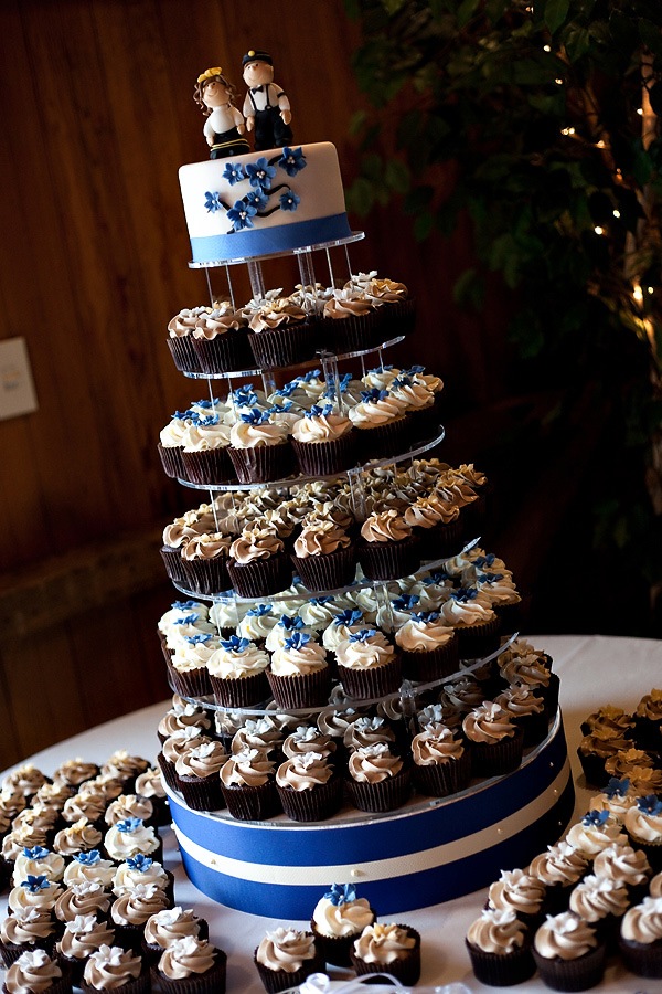 The wedding colors included a beautiful indigo blue and ivory