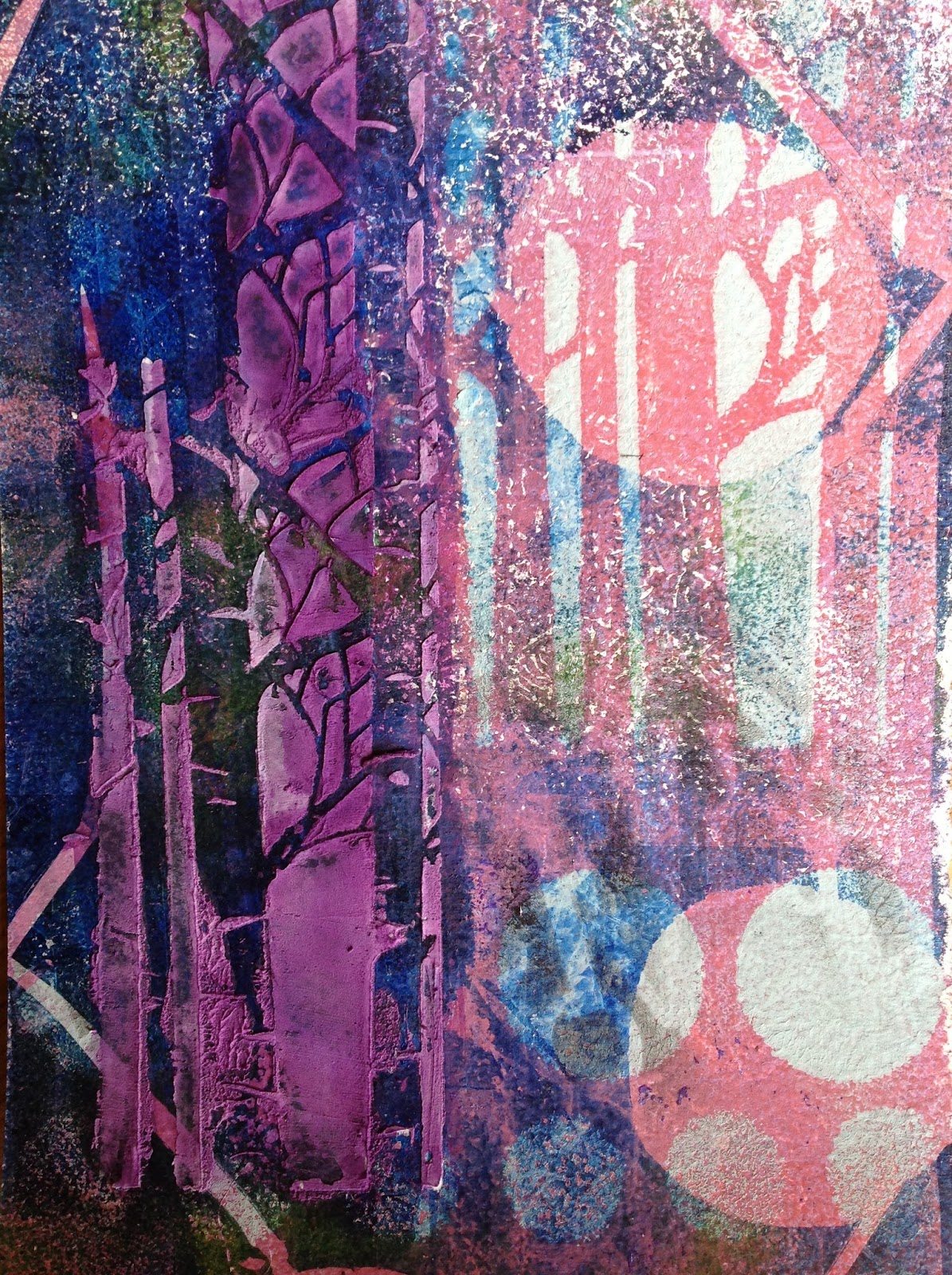 STITCHWORKS Gelli Prints and Stencils.