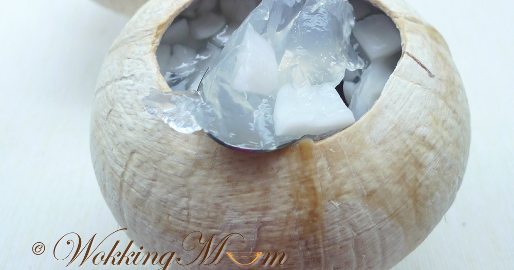 Let's get Wokking! Konnyaku Coconut Jelly 蒟蒻椰子果冻 Singapore Food Blog