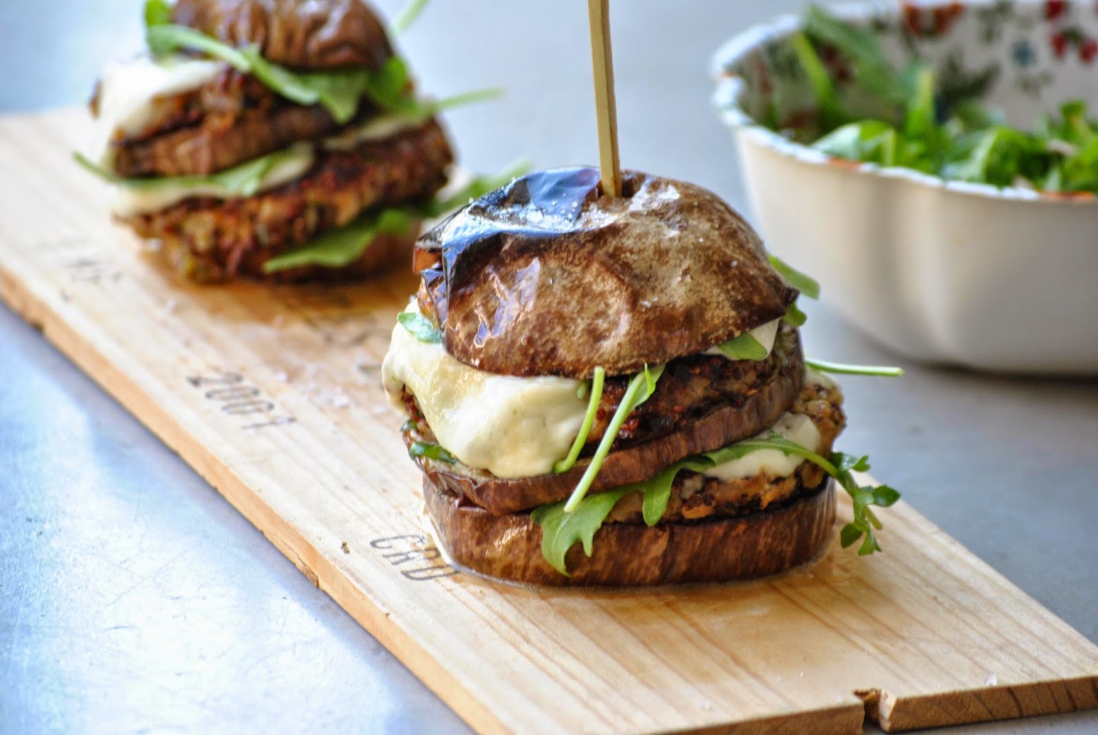 my little spoon Veggie burger d'aubergine et mozzarella