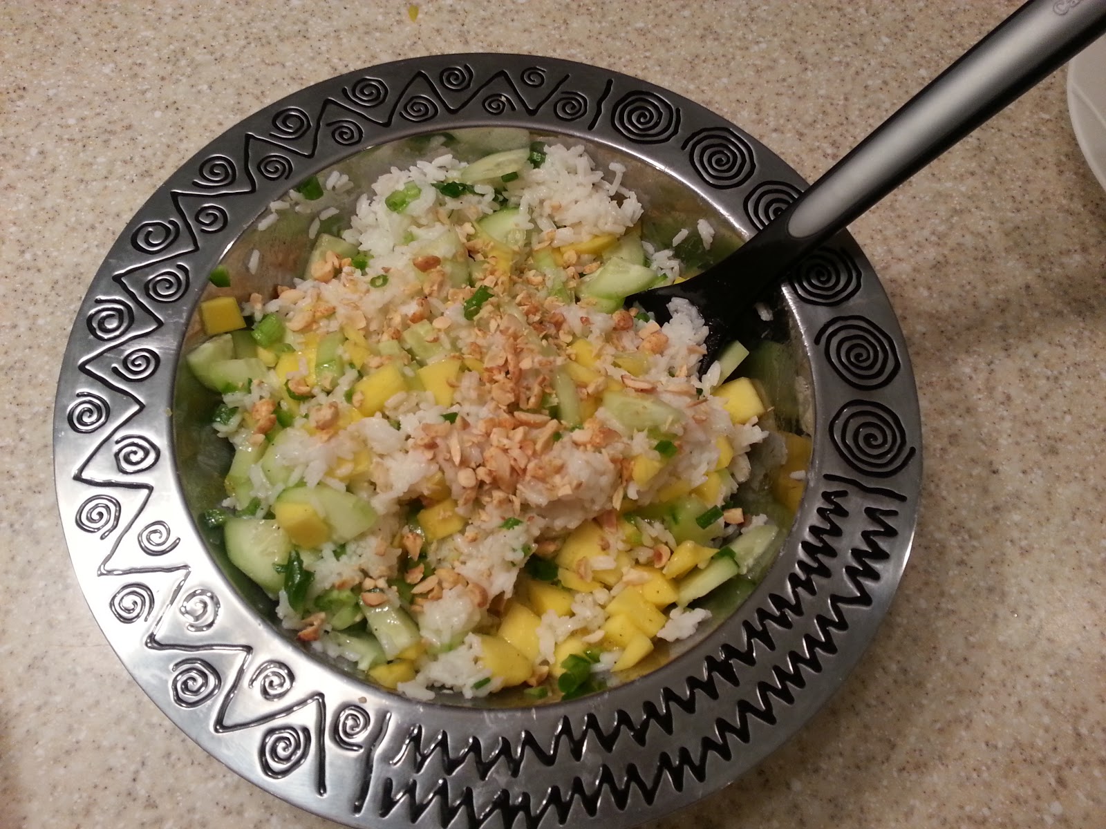 Project Soiree Tasty Tuesday Evans' MangoCucumber Rice Salad