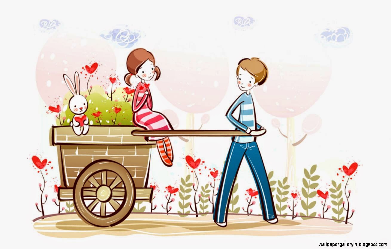 Love Couple Valentine Day Cartoon Wallpaper HD Desktop flipped Love Couple Valentine Day Cartoon Wallpaper HD Desktop flipped