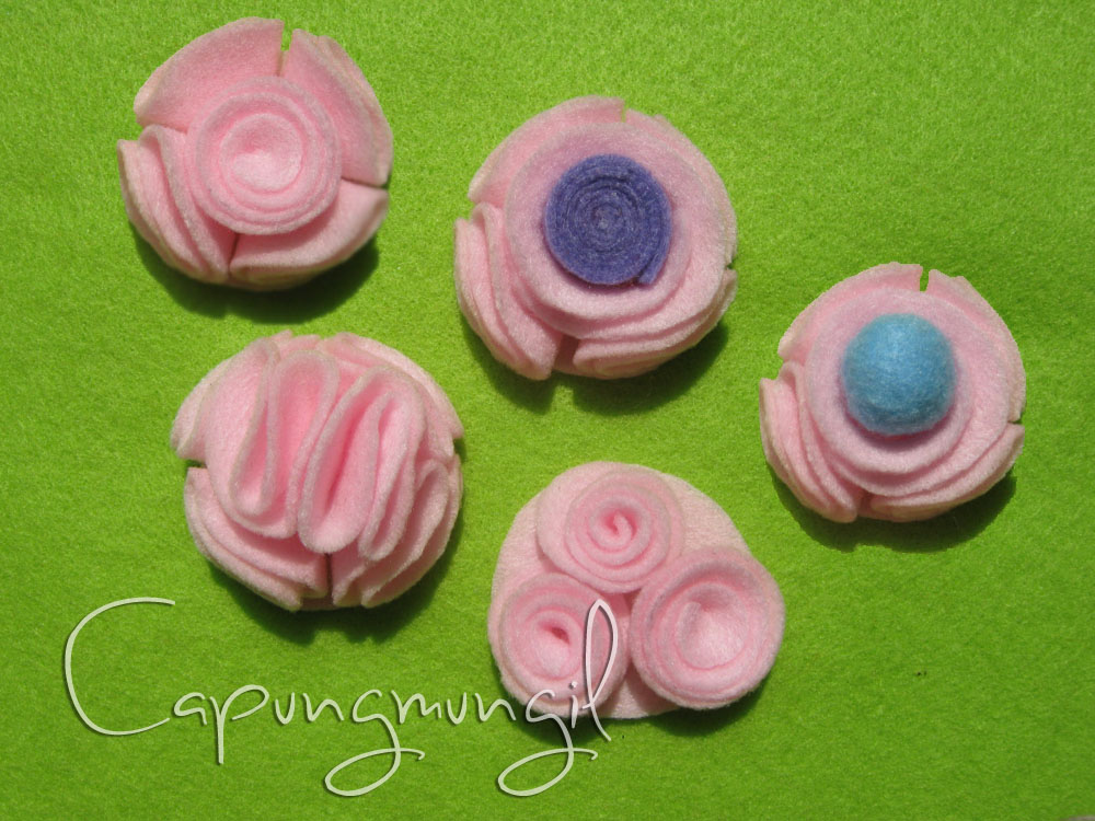capungmungil DIYFelt PINK Flower Tutorial