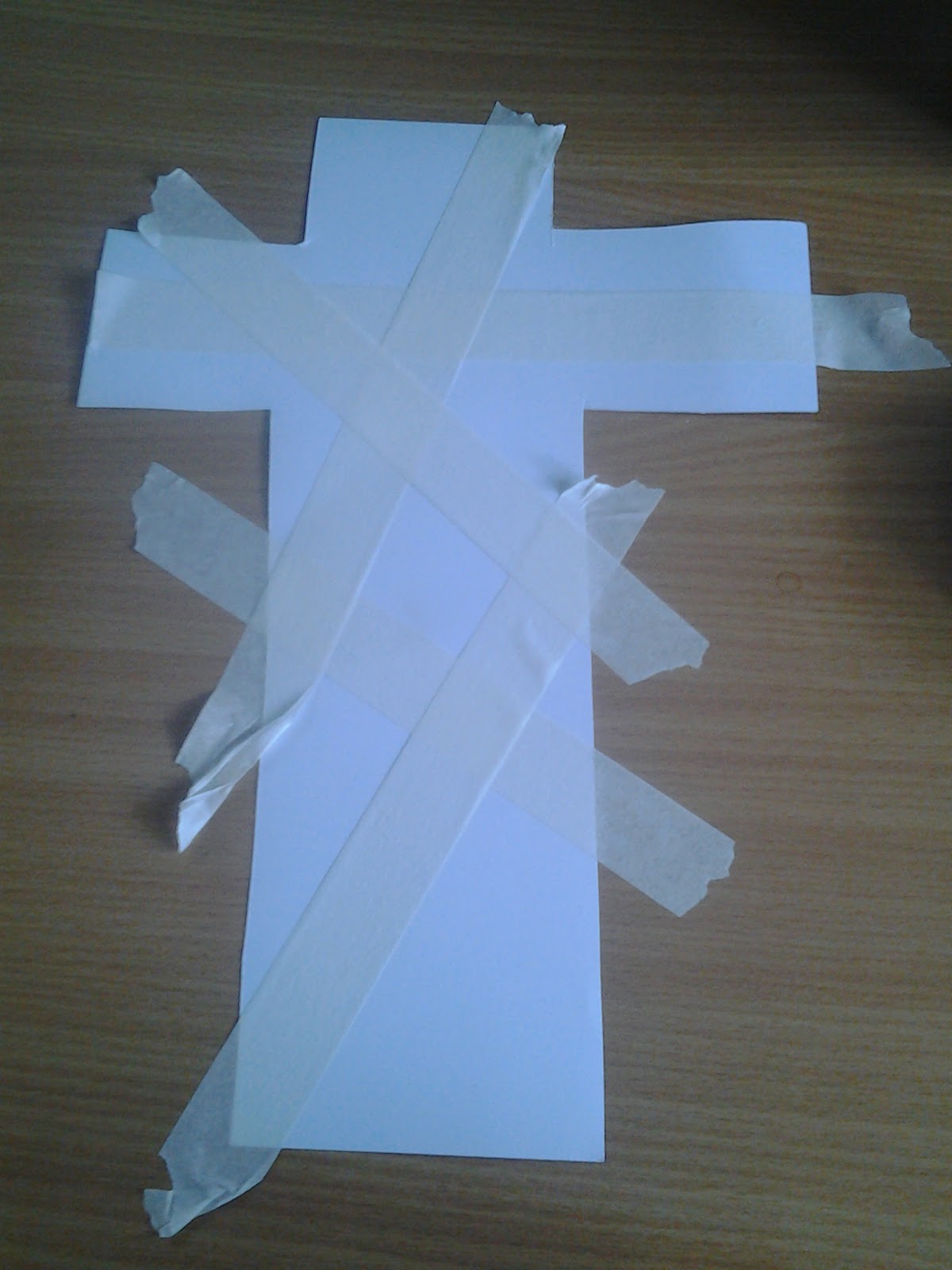 Flame Creative Children's Ministry Messy Easter Crafts Tape Resist Cross