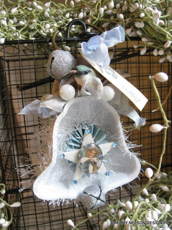 Cherry's Jubilee Altered mini bell tart pan ornament