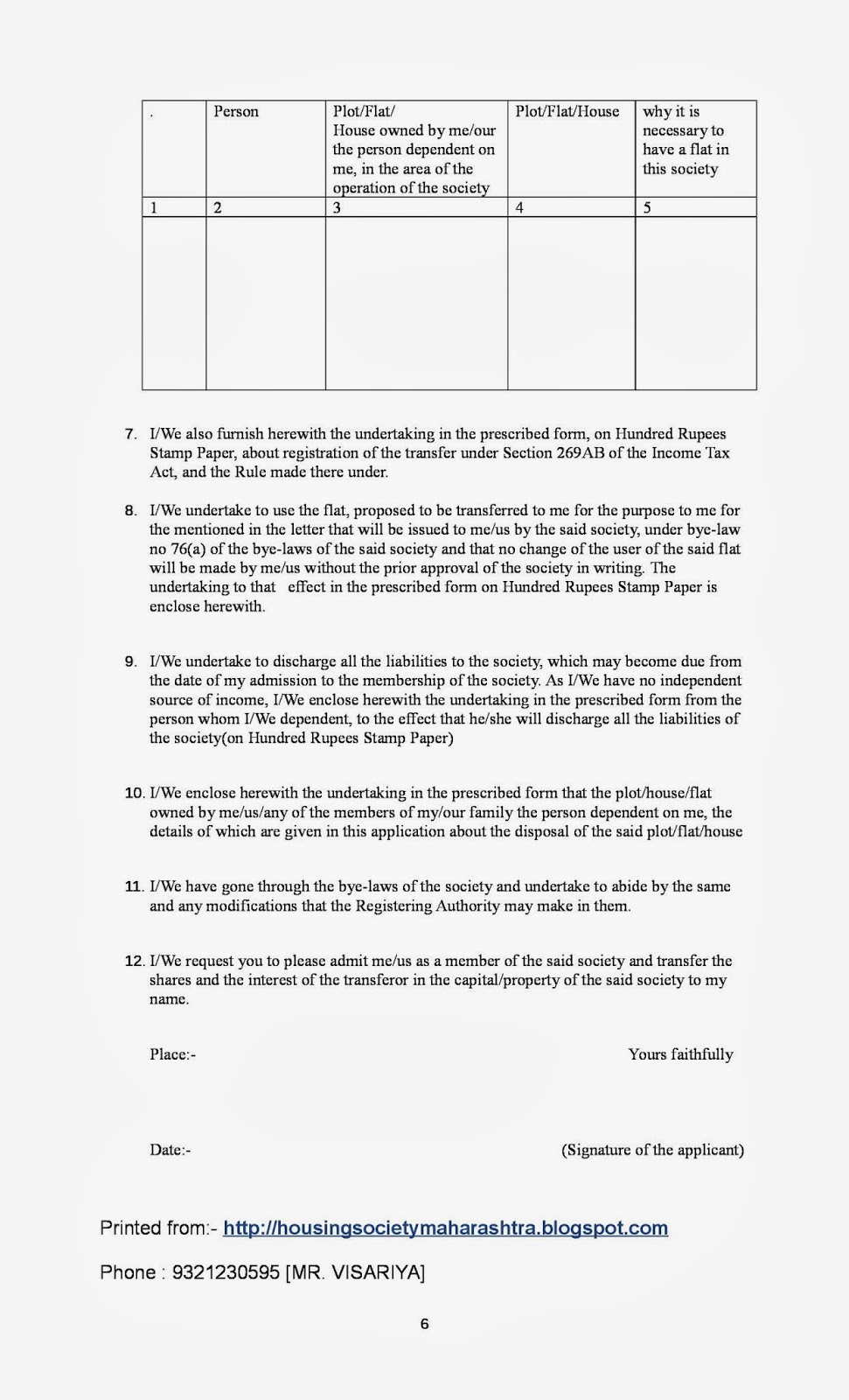 housing society maharashtra transfer set form of share certificate