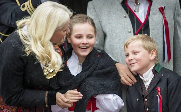 King Harald and Queen Sonja, Crown Prince Haakon of Norway and Crown Princess Mette-Marit of Norway with Princess Ingrid Alexandra, Prince Sverre Magnus and Marius Borg Høiby