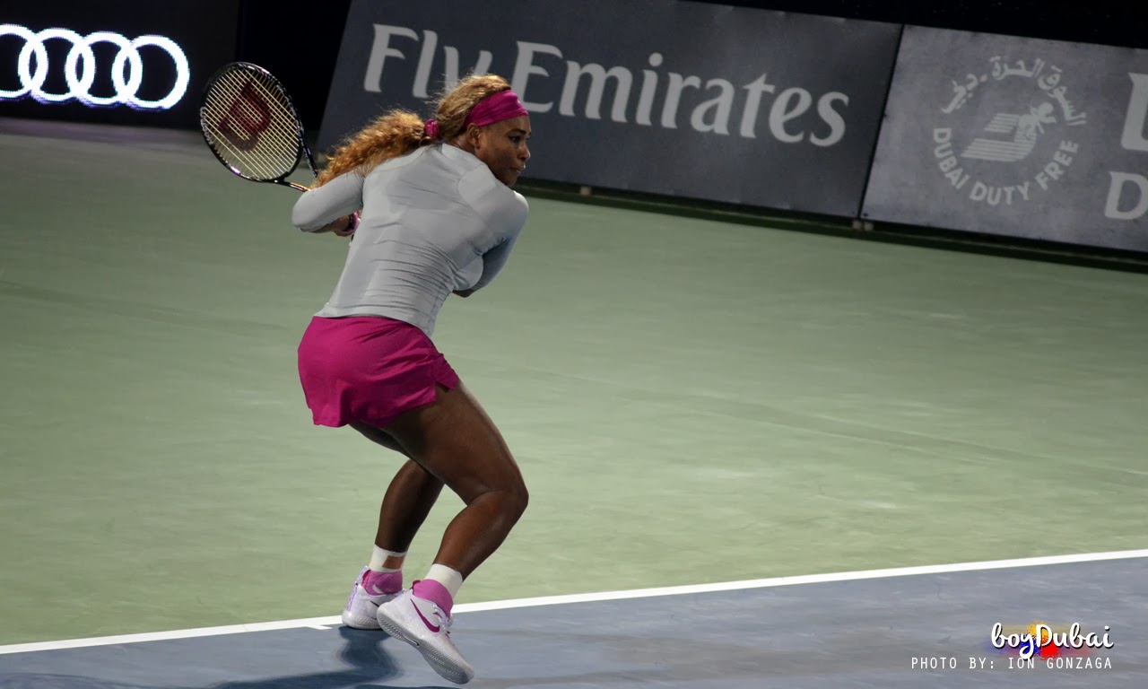 Photos Serena Williams in action at Dubai Tennis Championships 2014
