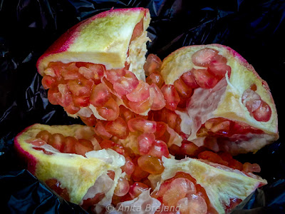 Fresh pomegranate, Jerash, Jordan