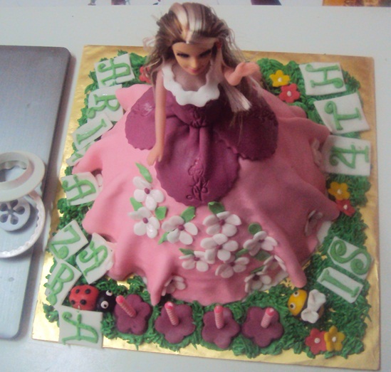 Barbie doll cake aka princess cake fondant