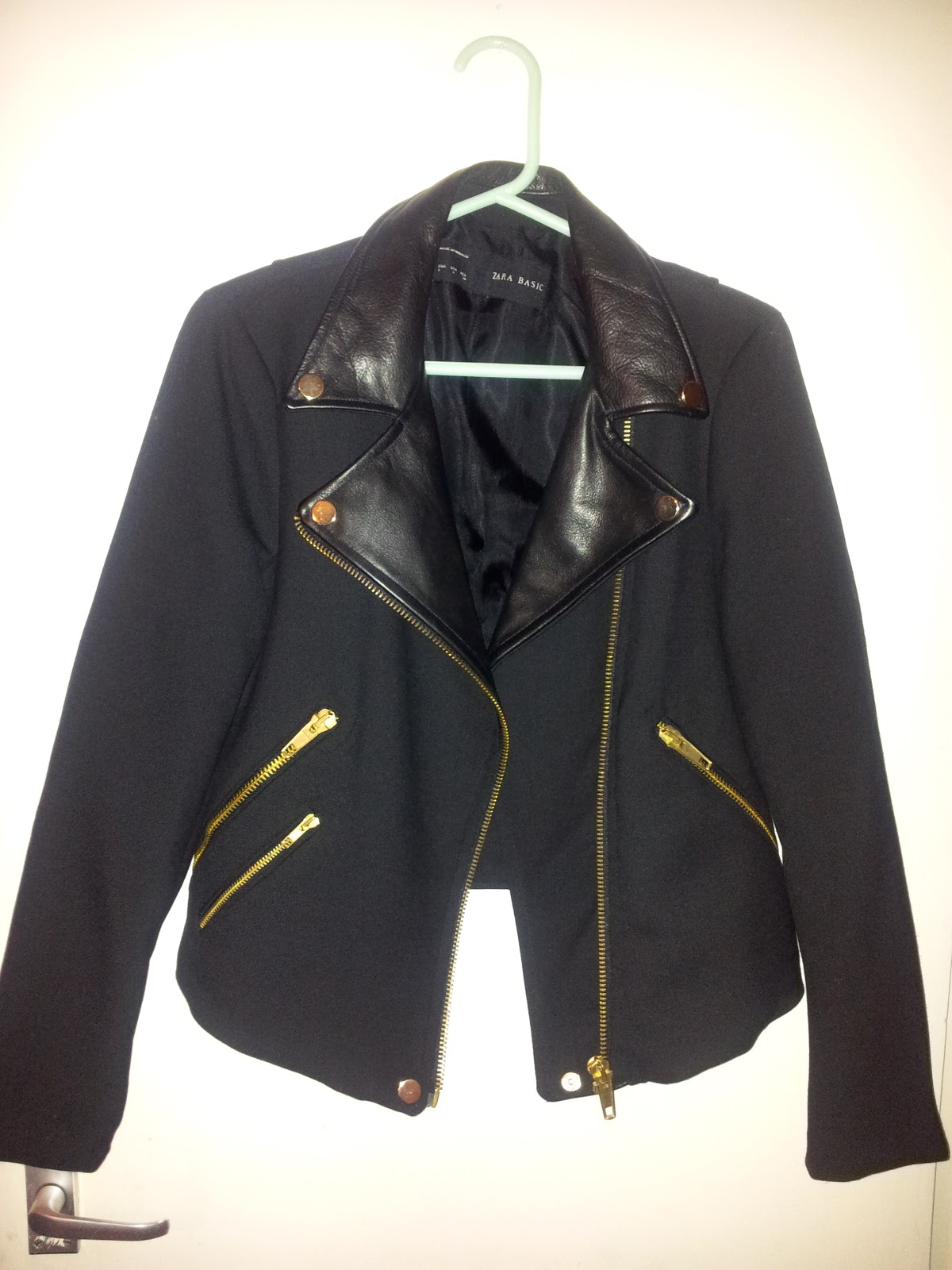Crossover Jacket with Leather Lapels - Zara, Â£79.99