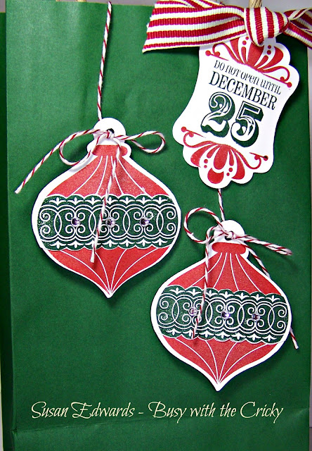 Ornament Gift Bag Set ~ Busy with the Cricky