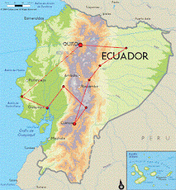 Reiseroute Ecuador