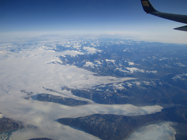 View of Greenland from airplane. View of Greenland from airplane.