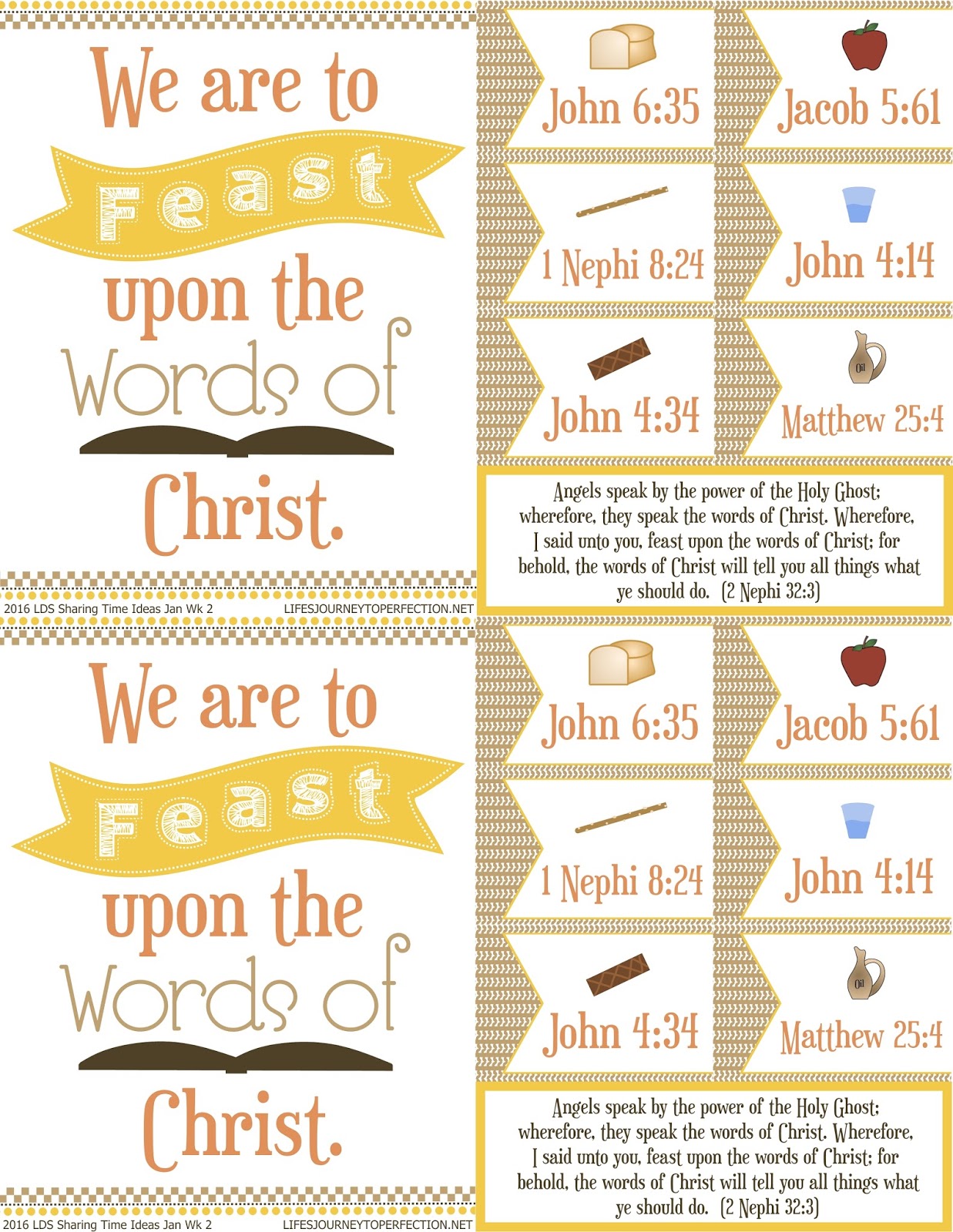 Life's Journey To Perfection 2016 LDS Sharing Time Ideas for January