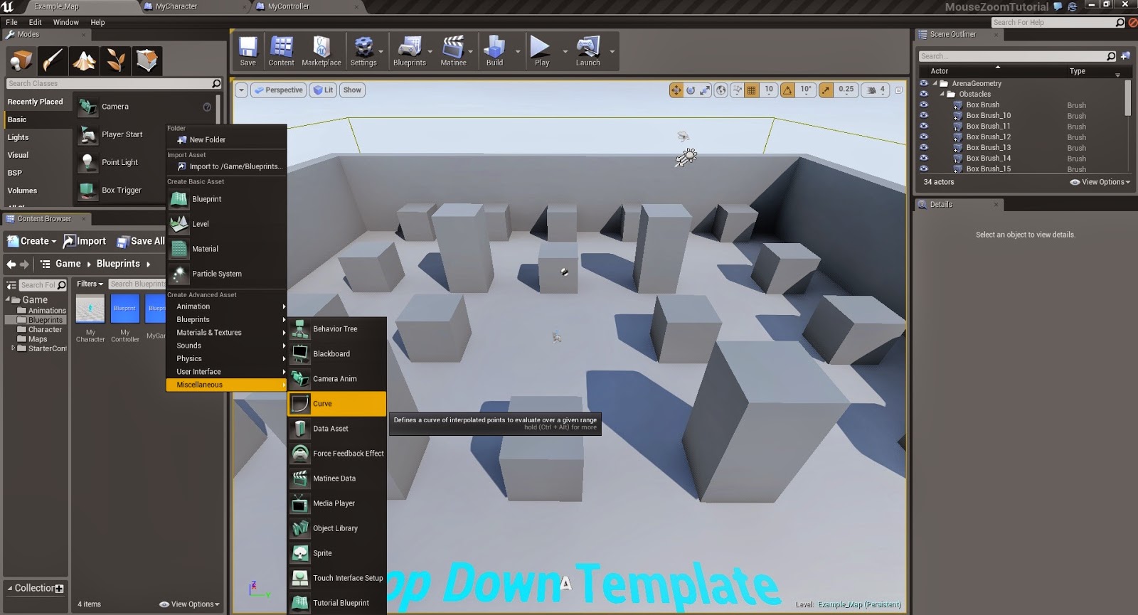 Unreal Engine 4 Tutorial: Smooth Zoom using Mouse Wheel for Top Down  Template