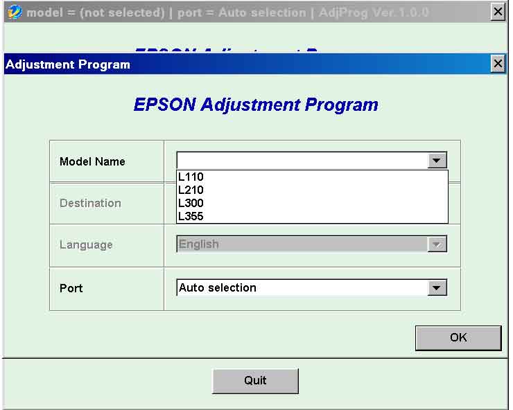 Reset epson l210 adjustment program