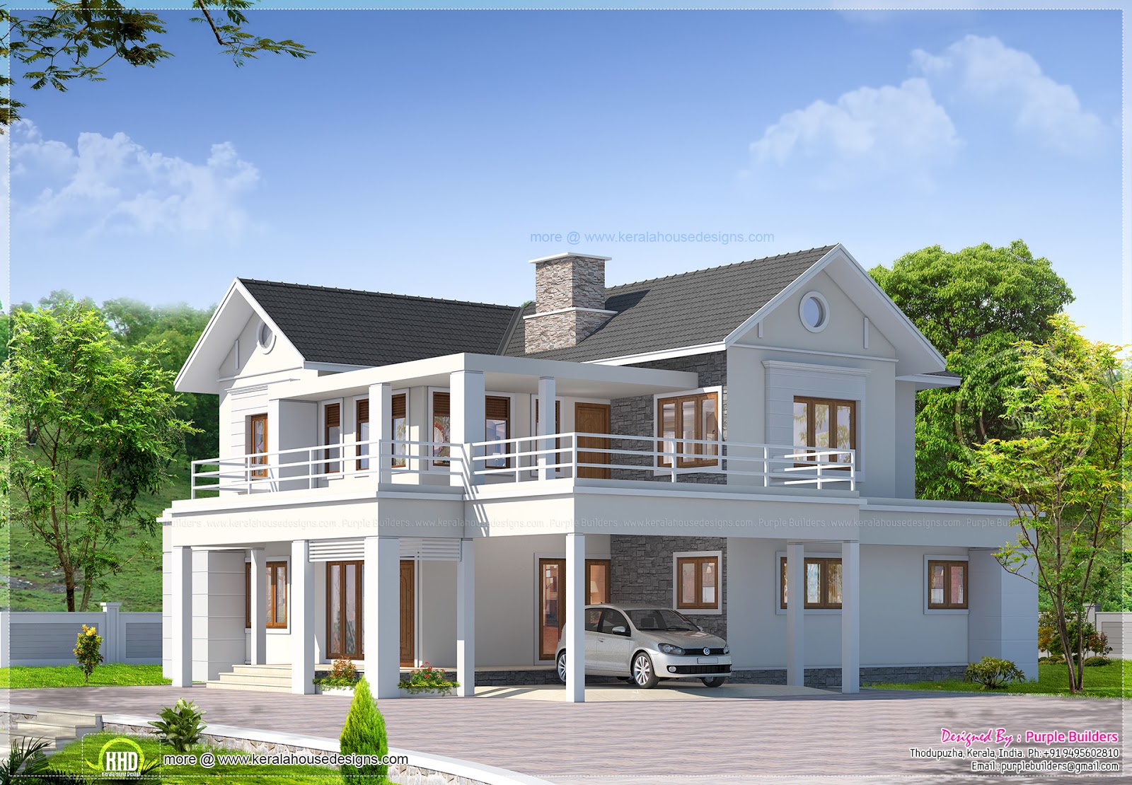 Two Storey Luxury Villa Has A Total Area Of 2850 Sq Ft Kerala Home Design Bloglovin