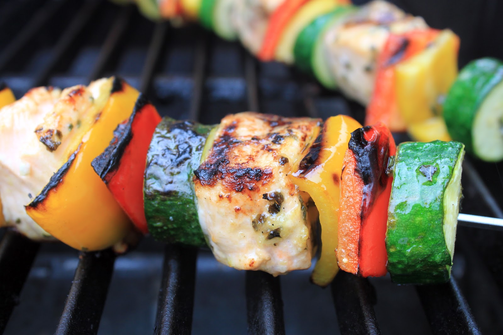 mediterranean salmon skewers greens & chocolate