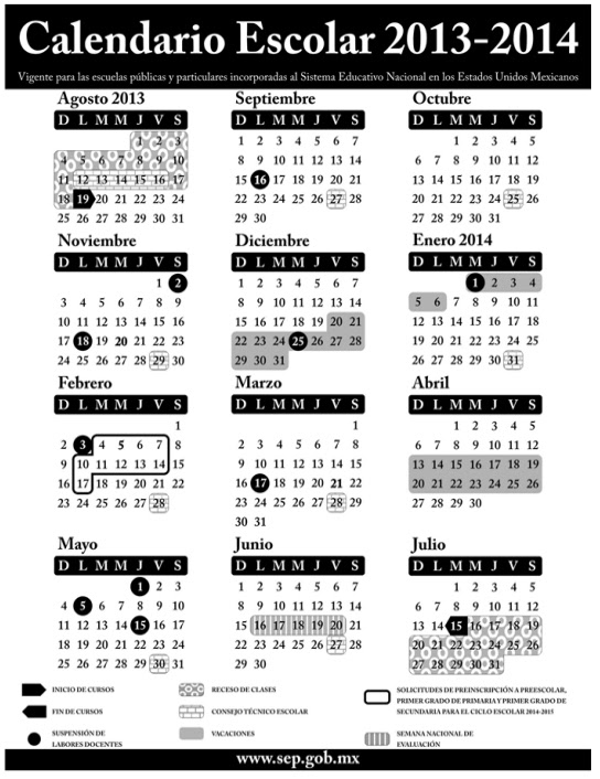 IMPREVISTOSNOTICIAS PRESENTA LA SEP CALENDARIO ESCOLAR 20132014