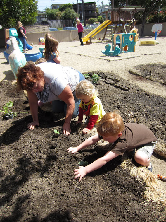 Working on our pots and gardens.