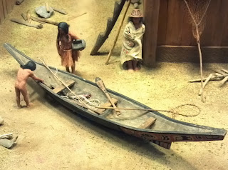 Haida fishing canoe model