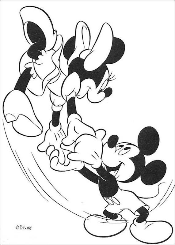 Mickey and Minnie Mouse Coloring Pages title=