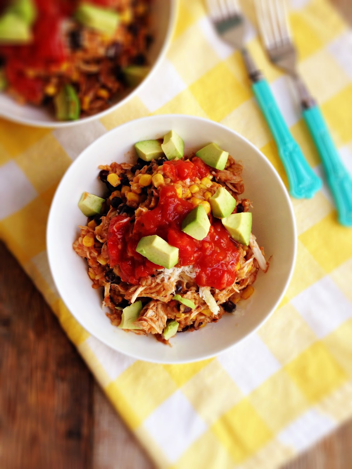 sweetsugarbean Turkey and Black Bean Slow Cooker Burrito Bowls