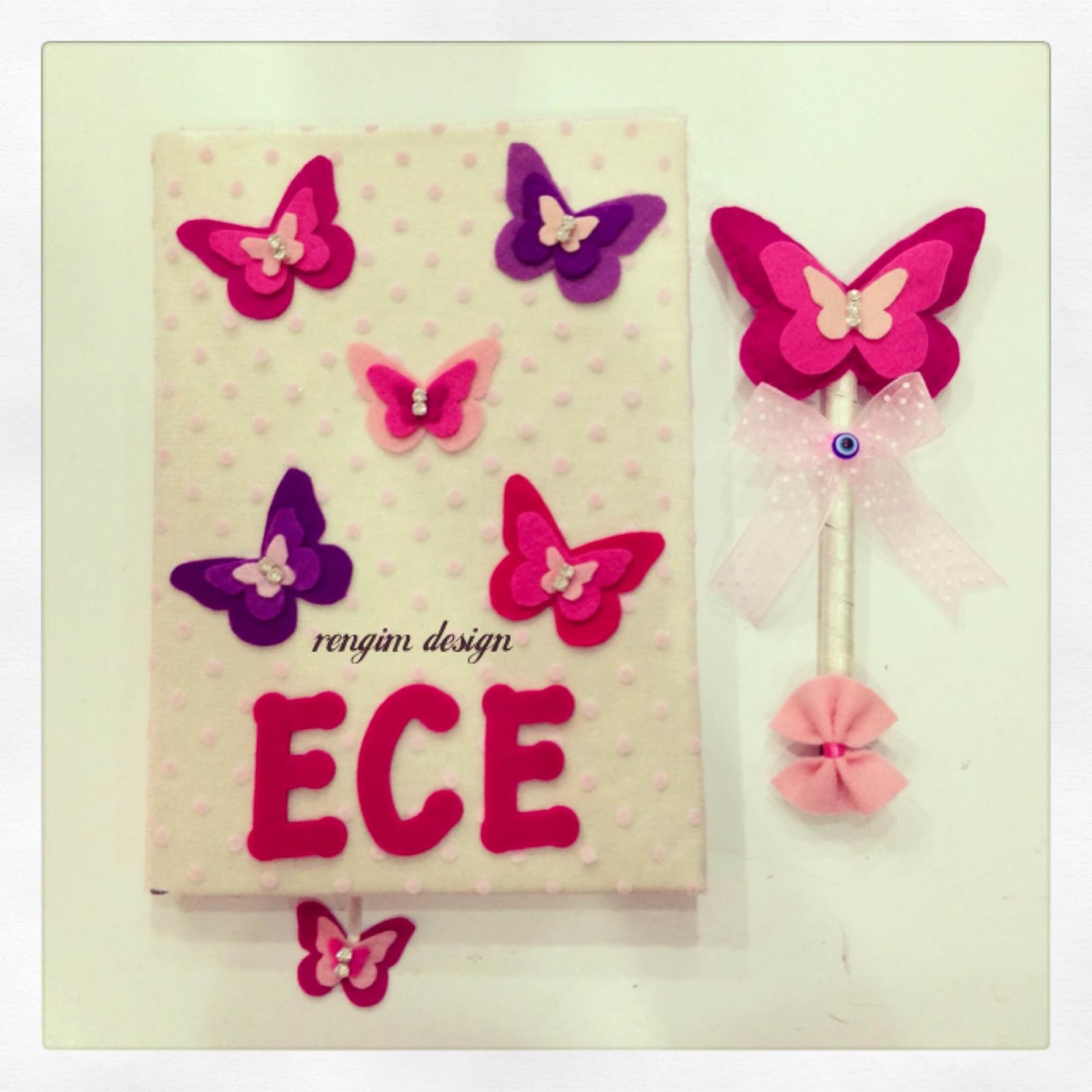 Rengim Design Anı Defteri &amp; Bebek Şekeri (Ece &amp; Defne Bebek)