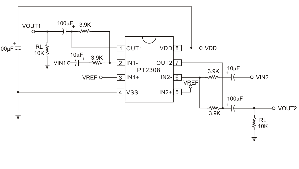 PT 2308 Headphone Driver IC