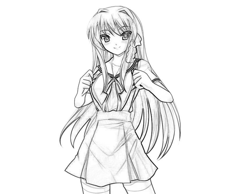 Clannad Fujibayashi Kyou Coloring Pages Character Another Sketch ...