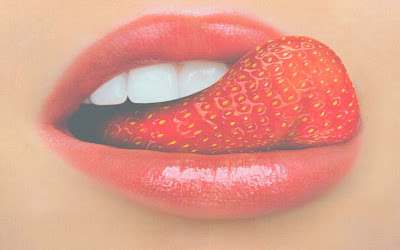 Beautiful Red strawberries Girls Lips