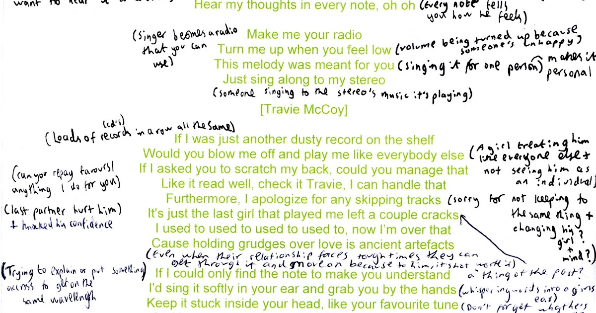 CallumBoyntonA2 Song lyrics imagery