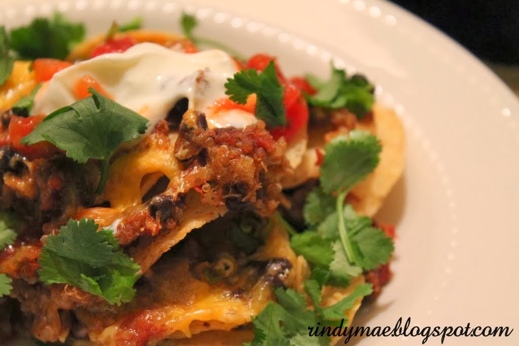 Rindy Mae Black Bean & Quinoa Chili Nachos