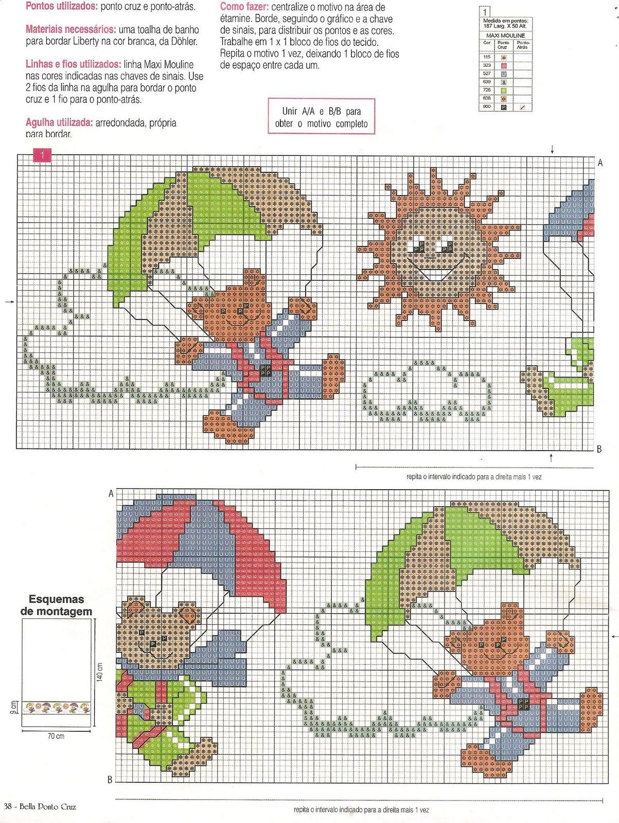 Grafico Ponto Cruz Ursinho Gráficos Ponto Cruz e Artesanato: Ursinho paraquedista